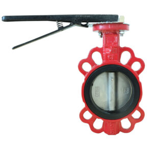 DN100 4 inch red wafer Cast Iron butterfly valve