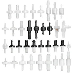 1/16″ to 3/8″ Mini Plastic Non Return Check Valves Multi material One Way Valve for Chemical Solvents Gas Liquid