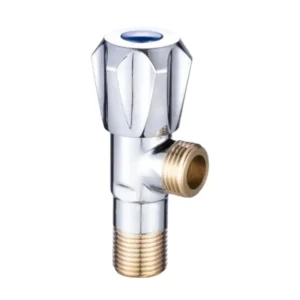 1/2″ 90-Degree Chrome Brass Double Outlets Water Stop Angle Valve for Bathroom for Hotels and Apartments