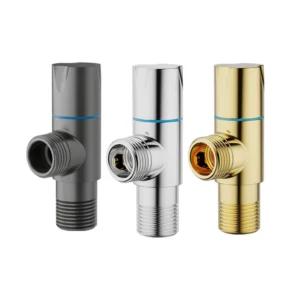 1 2 Angle Stop Valve Stainless Steel Modern Chrome Finish Water Saving Multi Function Bathroom 90 Degree Cold Hot Valve Easy