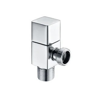 1/2 Inch Chrome Plated 15mm Durable Brass Angle Valve for Toilet and Bathroom