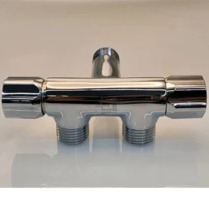 1 2 Inch Double Outlet Hand Control Chrome Plated Brass Water Angle Valve Hotel Faucet With ABS Handle for Apartment Use