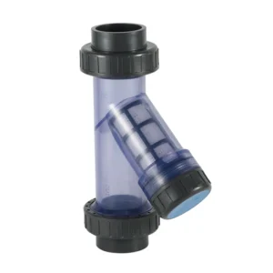 1/2 to 4 Inch Socket Threaded Clear Transparent UPVC PVC Valve Y Type Filter Strainer for Chemical Industry Pipe