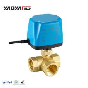 1 2inch IP54 Three Way Motorized Actuators 220v Two wire 2 Point Control Brass Electric Ball Valve High Water CE Certified OEM