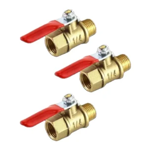 1/4″ Heavy Duty Brass Ball Valve Shut Off Switch 1/4″ Male X Female NPT Thread Pipe Fitting Air Compressor Shut Off Valve