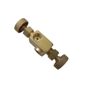 1/4″ NPT Brass Double Handle Needle Valve 1000 PSI for Instrument and Gas Flow Control
