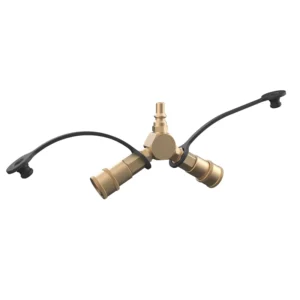 1/4 RV Propane Quick Connect Y Splitter Adapter with Shutoff Valve 2 Way 1/4 Propane RV Hose Splitter
