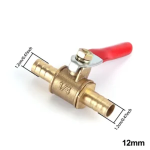 1/4 Small Valve 6mm 8mm 10mm 12mm Hose Barb Inline Brass Water Oil Air Gas Faucet Shutoff Fuel Line Ball Valve Pipe Fittings