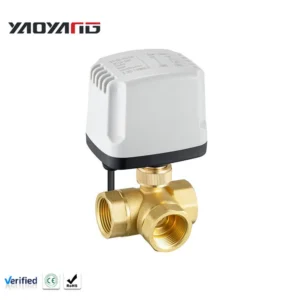 1″ Three Way L Type IP65 Waterproof Motorized Electrical Control 220V 12V 24V 3 Wire 2 Point Control Brass Electric Ball Valve