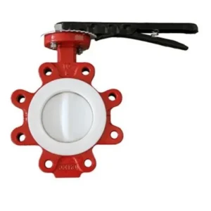 12 Inch DN300 PN10 16 150LB PTFE Lined Disc PTFE Seated Lug Butterfly Valve