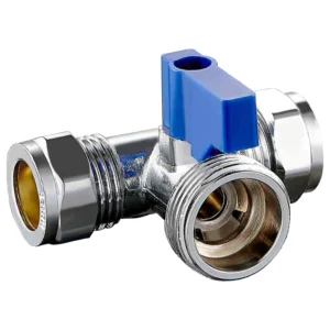 15mm * 3/4″ * 15mm Male Thread Brass 3-way Washing Machine Valve Angle Ball Valve