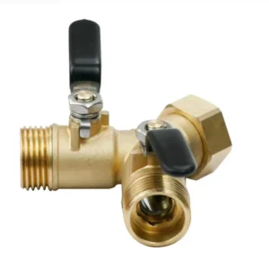2 Way Shut Off Splitter Extra Long Handle Garden Hose Connector Splitter for Labor Saving