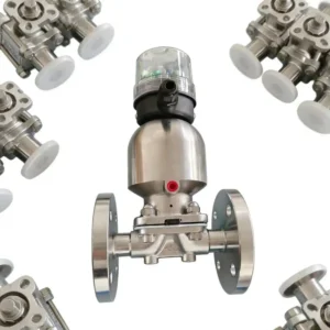 2.5 Inch 3 Way Shut off Clamp Food Grade High Temperature PN10 PN40 Diaphragm Valve Flange Welded Connection for Bag