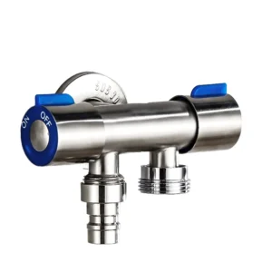 201 Stainless Steel Manual Double Control Tap 304 One In Two Out Three Way Water Distribution Valve Faucet with Angle Switch
