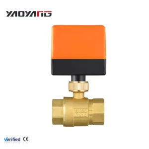 3/4″ OEM Logo Design Full Bore T Shaped Brass Electric Ball Valve Actuators For Central Air Conditioning Systems CE Certified