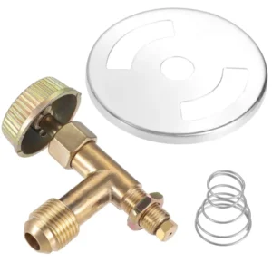 3/8″ Male Swivel Flare Propane Gas Inlet Range Cooking Casting Stove Needle Control Valve Kit with Damper Spring Holder