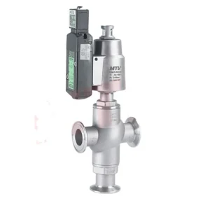 3 Way Tri clamp Angle Seat Valve with Solenoid Valve