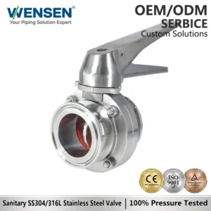 304 316 Sanitary Grade Stainless Steel Quick-clamp Butterfly Valve With Duckbill Handle
