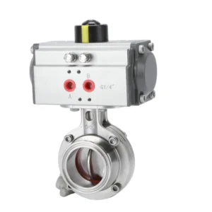 304 316 Stainless Steel Pneumatic Quick Install Butterfly Valve Food Grade Polished Valve
