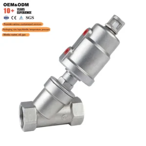 304 316L Stainless Steel Y Type Pneumatic Control DN15 Angle Seat Valve for Industrial Processing Plant