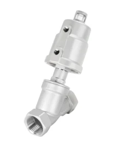 304 All Stainless Steel Y Type Pneumatic Angle Seat Valve DN20 Thread Connection High Temperature Resistant 1.6MPa -10~60 OEM