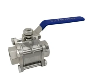 304 Stainless Steel 3 Piece Threaded Ball Valve Q11F 16P Internal Thread Manual Shutoff Valve for Gas