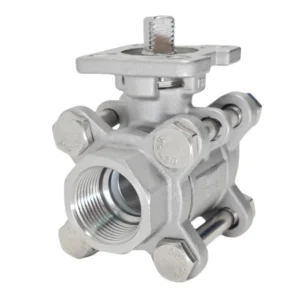 304 Stainless Steel 3PC High Platform Threaded Ball Valve for Water Pneumatic & Electric 1/2″ 1 Inch