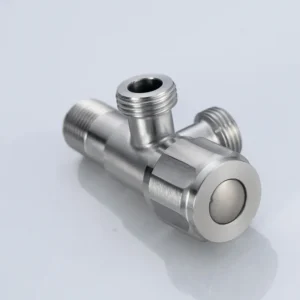 304 Stainless Steel Angle Valve One Inlet Two Outlet Water Stop Valve for Kitchen Toilet Shower Room