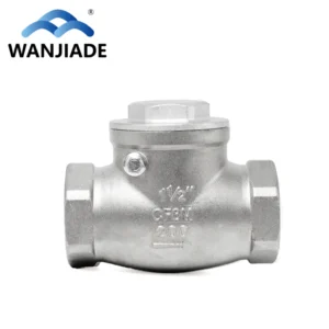 304 Stainless Steel H14 Female Threaded Swing Check Valve WOG 200 Non Return One Way Horizontal Installation