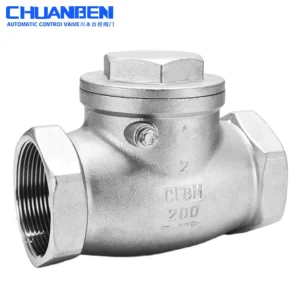 304 Stainless Steel Horizontal Check Valve Internal Thread Swing Corrosion Resistant Shutoff Water High Pressure PN16 DN15