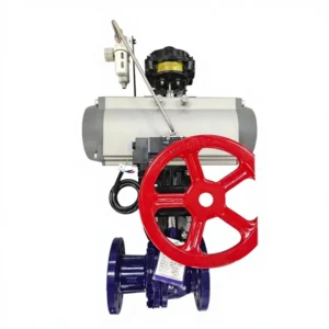 304 Stainless Steel Industrial Pneumatic Butterfly Valve Double Acting Q641F Flange Hard Seal Manual Two Way Full Bore Low