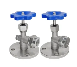 304 Stainless Steel JX49W Flanged Level Gauge Needle Valve Glass Tube Liquid Indicator 1-Way Control Stop Normal