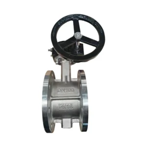 304 Stainless Steel Manual Double Flange Butterfly Valve DN40-350 Soft Seal Water Normal Temperature 1″-40″ Port Size