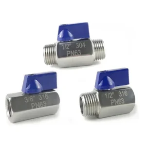 304 Stainless Steel Mini Ball Valve NPT Nipple Needle Female and Male Thread BSP Brass Ball Valve Pn63 ISO Standard