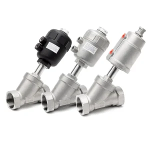 304 Stainless Steel Pneumatic Angle Seat Valve with Female Thread Y Type High Temperature Steam Threaded Cut off Valve