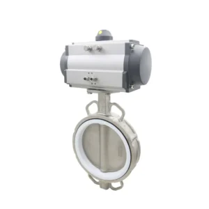 304 Stainless Steel Pneumatic Wafer Butterfly Valve D671 16P Air Actuated On Off Valve for Industrial Water Oil Gas Pipeline
