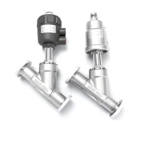 304 Stainless Steel Quick installation Pneumatic Angle Seat Valve Sanitary Grade High temperature Resistant Y type Valve
