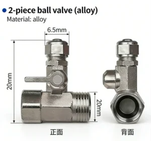 4-point (20mm) X 2-point (6.5mm) Alloy Integrated Inlet Joint Ball Valve for RO Water Purifier
