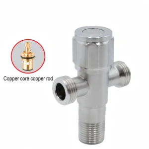 4-point Angle Valve for Hot and Cold Water Shut-off Household 304 Stainless Steel Universal for Water Heaters and Toilets