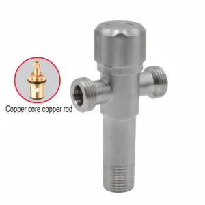 4-point Angle Valve for Hot and Cold Water Shut-off, Household 304 Stainless Steel, Universal for Water Heaters and Toilets