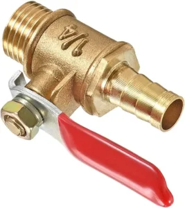 6mm-19mm 6-8 8-10 Red Handle Small Valve Hose Barb Inline Brass Water Oil Air Gas Fuel Line Shutoff Ball Valve Pipe Fittings
