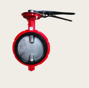 8 Inch ANSI CL150 ANSI125 Ductile Iron GGG50 Red Color Wafer Type Butterfly Valve Suitable for American Market