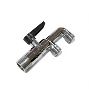 90 Degree Brass Chrome Plated Three-Way Manual Switch Angle Valve Hot & Cold Water Control