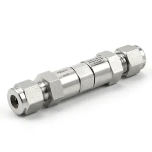 Adjustable Cracking Pressure 3 to 600 psi Swagelok Type Stainless Steel 1/4” 1/8” OD VCR Non Return Valve Inline Check Valve