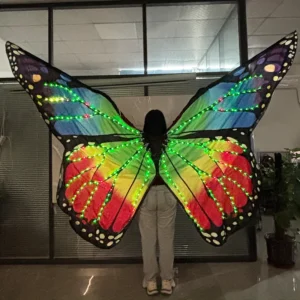 Adult Remote Control Foldable LED Butterfly Wings Glowing Stage Performance Costume Props