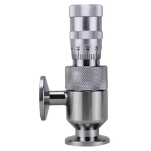 Angle Gas DN1.2mm High Vacuum Manual Fine Adjustment Valve with Male Adaptor KF16 Port Size