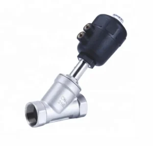 Angle Seat Valve 304 Stainless Steel High Temperature Pneumatic Control Valve NPT/BSPT DN10~DN80 PN16 with Plastic Head