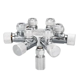 Aquarium Multi Way CO2 Distributor Splitter Needle Valve Check Valve Bubble Counter for Solenoid Regulator