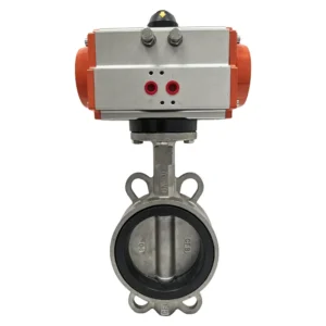 Automatic PN1.6Mpa DN15 DN100 Stainless Steel Wafer Butterfly Valve With Pneumatic Actuator