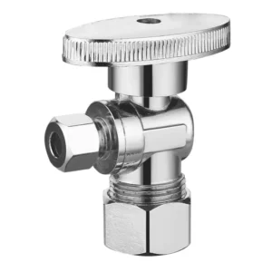 B&H Lead Free Angle Stop Valve 1 2″ OD X 3 8″ OD Shut off Valve with 1 4 Turn Brass Angle Valves with CUPC